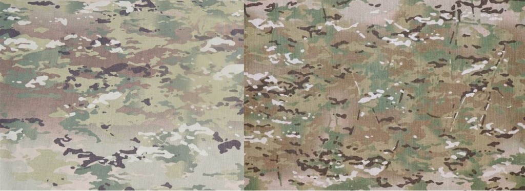 左: スコーピオンW2迷彩、右: マルチカム。 (出典: Soldier Systems Daily)
